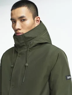 Parka fishtail GORE-TEX® matelassée avec capuche doublée sherpa - Kaki