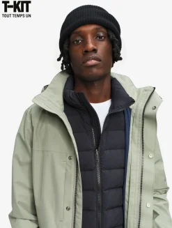 Parka longue 2 couches avec capuche GORE TEX T-KIT - Kaki