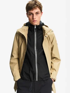 Parka longue 2 couches avec capuche retractable GORE TEX - Beige