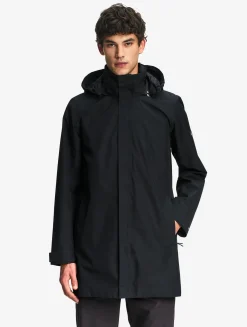 Parka longue 2 couches avec capuche retractable GORE TEX - Noir