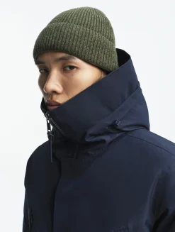 Parka longue GORE-TEX® à capuche avec matelassage en duvets et plumes - Bleu