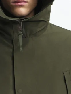 Parka longue GORE-TEX® à capuche avec matelassage en duvets et plumes - Kaki