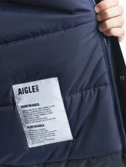 Parka longue matelassée à capuche en GORE-TEX® - Bleu