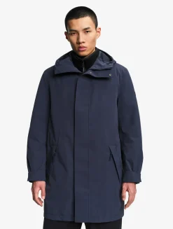 Parka longue MTD avec capuche - Bleu