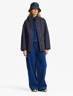 Parka MTD® 3 couches toucher coton courte et évasée - Bleu
