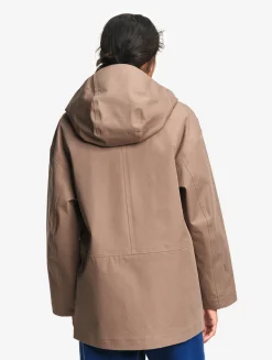 Parka MTD® 3 couches toucher coton courte et évasée - Marron