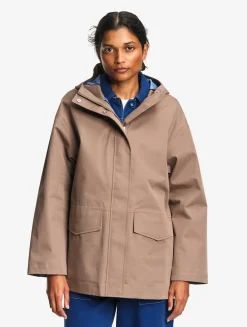 Parka MTD® 3 couches toucher coton courte et évasée - Marron
