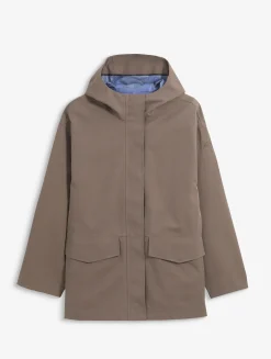 Parka MTD® 3 couches toucher coton courte et évasée - Marron