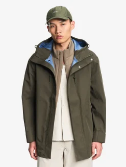 Parka MTD® 3 couches toucher coton mi-longue à capuche - Kaki