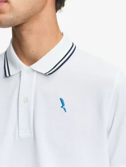 Polo Dry Fast à col rabattu avec logo sur la poitrine - Blanc