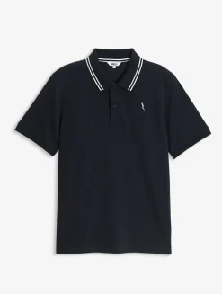 Polo Dry Fast à col rabattu avec logo sur la poitrine - Bleu