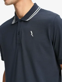 Polo Dry Fast à col rabattu avec logo sur la poitrine - Bleu