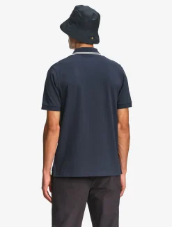 Polo Dry Fast à col rabattu avec logo sur la poitrine - Bleu