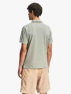 Polo Dry Fast à col rabattu avec logo sur la poitrine - Kaki