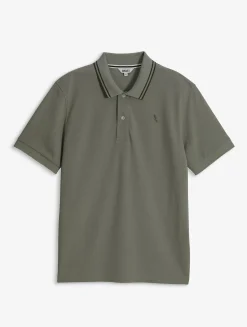 Polo Dry Fast à col rabattu avec logo sur la poitrine - Kaki