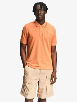 Polo Dry Fast à col rabattu avec logo sur la poitrine - Orange
