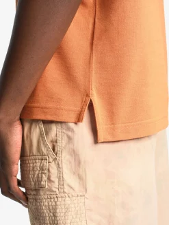 Polo Dry Fast à col rabattu avec logo sur la poitrine - Orange
