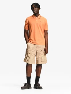 Polo Dry Fast à col rabattu avec logo sur la poitrine - Orange