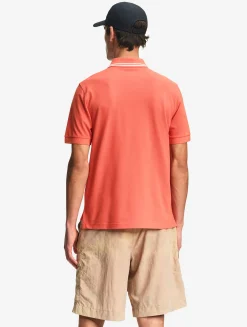 Polo Dry Fast à col rabattu avec logo sur la poitrine - Rouge