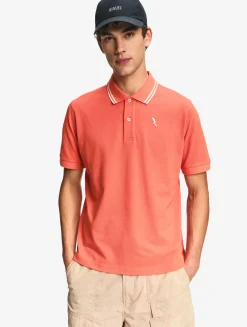 Polo Dry Fast à col rabattu avec logo sur la poitrine - Rouge