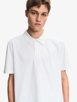 Polo DRY FAST TEXTILE® anti-UV avec logo sur la poitrine - Blanc