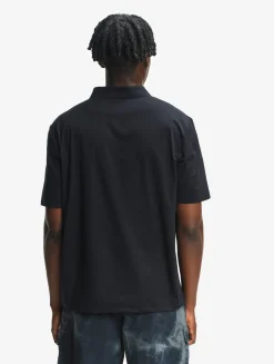 Polo DRY FAST TEXTILE® anti-UV avec logo sur la poitrine - Noir