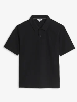 Polo DRY FAST TEXTILE® anti-UV avec logo sur la poitrine - Noir