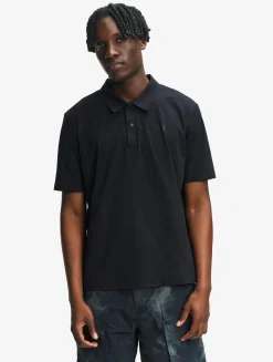 Polo DRY FAST TEXTILE® anti-UV avec logo sur la poitrine - Noir