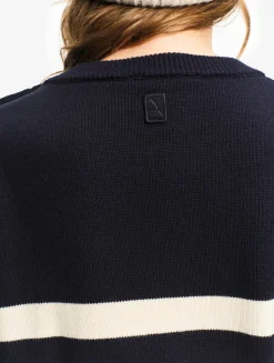 Pull marin rayé en coton et laine - Multicolore