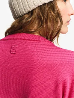 Pull marin rayé en coton et laine - Rose