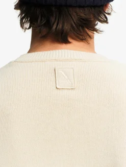 Pull marin rayé en laine et coton - Bleu