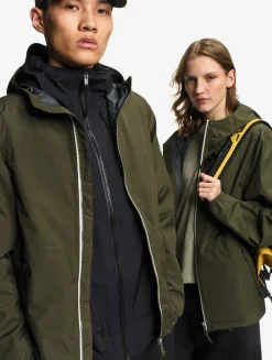 Rainpack 70 : Imperméable mixte coupe-vent MTD , court et pliable - Kaki