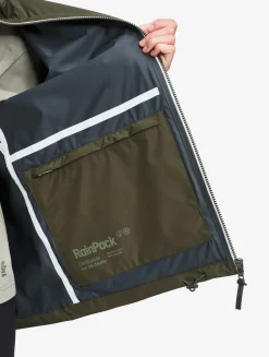 Rainpack 70 : Imperméable mixte coupe-vent MTD , court et pliable - Kaki