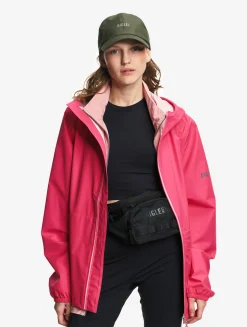 Rainpack 70 : Imperméable mixte coupe-vent MTD , court et pliable - Rose