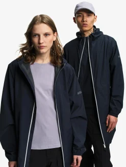 Rainpack 90 : Imperméable mixte coupe-vent MTD , long et pliable - Bleu