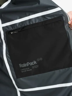 Rainpack 90 : Imperméable mixte coupe-vent MTD , long et pliable - Noir