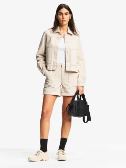 Short marin en sergé léger avec taille réglable - Beige