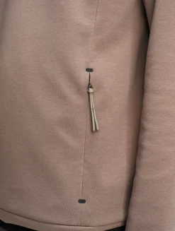 Sweatshirt col ras du cou anti-UV avec poches zippées - Marron