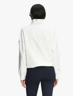 Sweatshirt à col zippé technique - Blanc