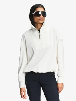 Sweatshirt à col zippé technique - Blanc