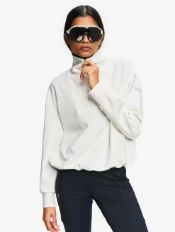 Sweatshirt à col zippé technique - Blanc