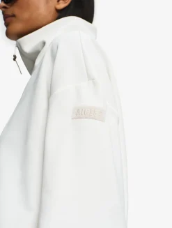 Sweatshirt à col zippé technique - Blanc