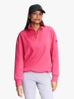 Sweatshirt à col zippé technique - Rose