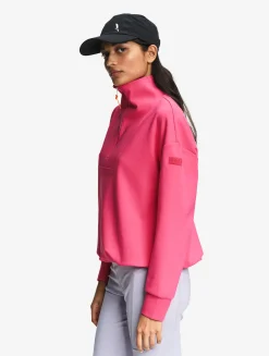 Sweatshirt à col zippé technique - Rose
