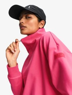 Sweatshirt à col zippé technique - Rose