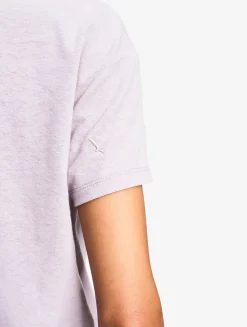 Tee-shirt à col en V en coton lin - Violet