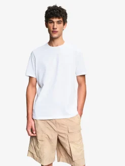 T-shirt 100% coton mi-épais avec broderie bird - coupe regular - Blanc