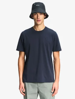 T-shirt 100% coton mi-épais avec broderie bird - coupe regular - Bleu