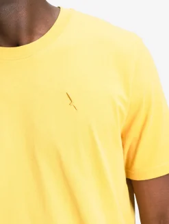 T-shirt 100% coton mi-épais avec broderie bird - coupe regular - Jaune