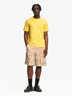 T-shirt 100% coton mi-épais avec broderie bird - coupe regular - Jaune